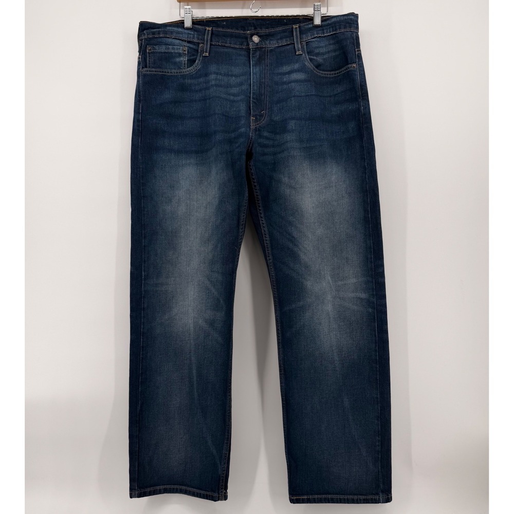 Levis 559 Relaxed Straight Jeans Mens 38x32 Dark Wash Blue Denim Honeycomb